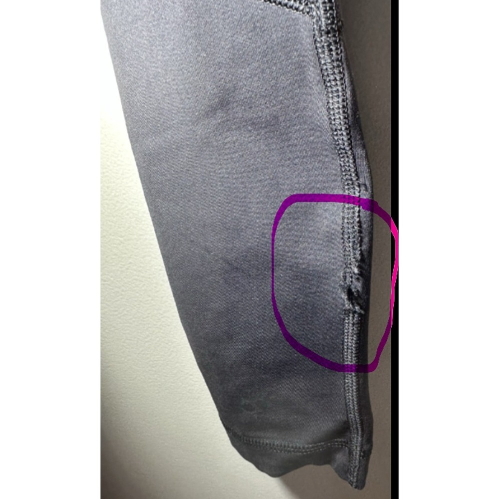 Lululemon Black  Zip Pocket Ankle Leggings Women's size 8 *FLAW* Pre-Owned - Picture 7 of 7